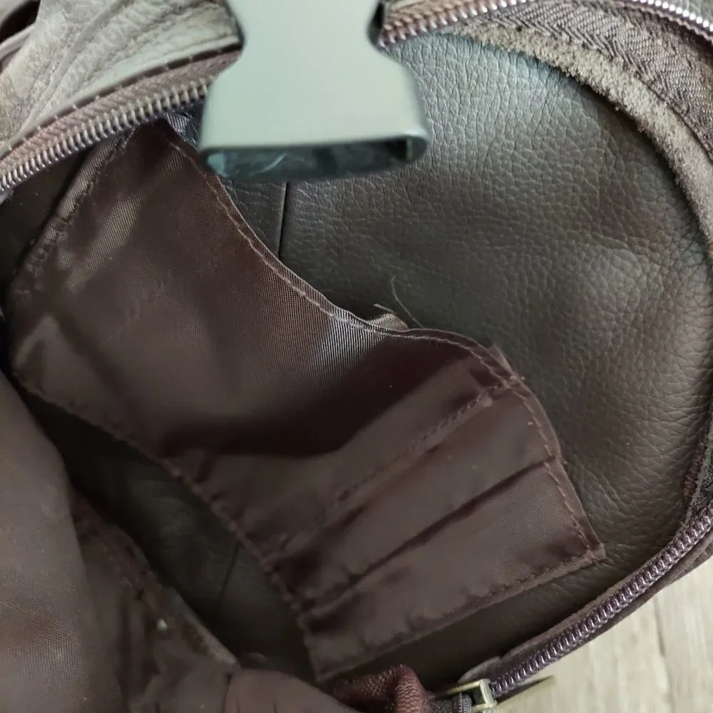 Ameri Leather Brown Crossbody Sling Bag